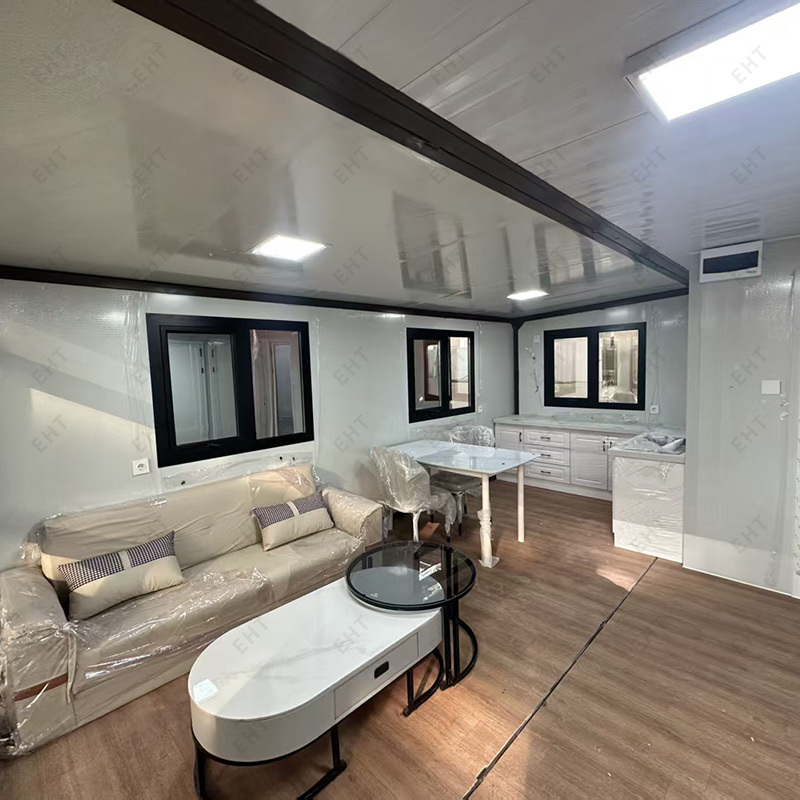 Teach Coimeádán Leathnaithe Sciathán Dúbailte 20ft Aonad Maireachtála Soghluaiste Réamhdhéanta