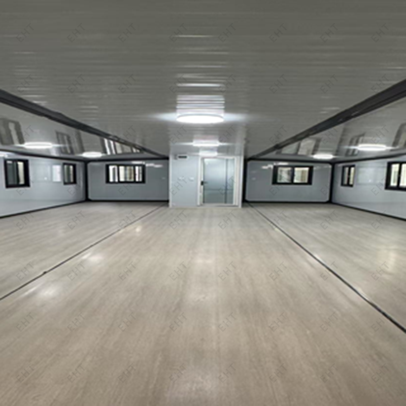 Teach Coimeádán Leathnaithe Sciathán Dúbailte 40ft Aonad Maireachtála Modúlach Réamhdhéanta